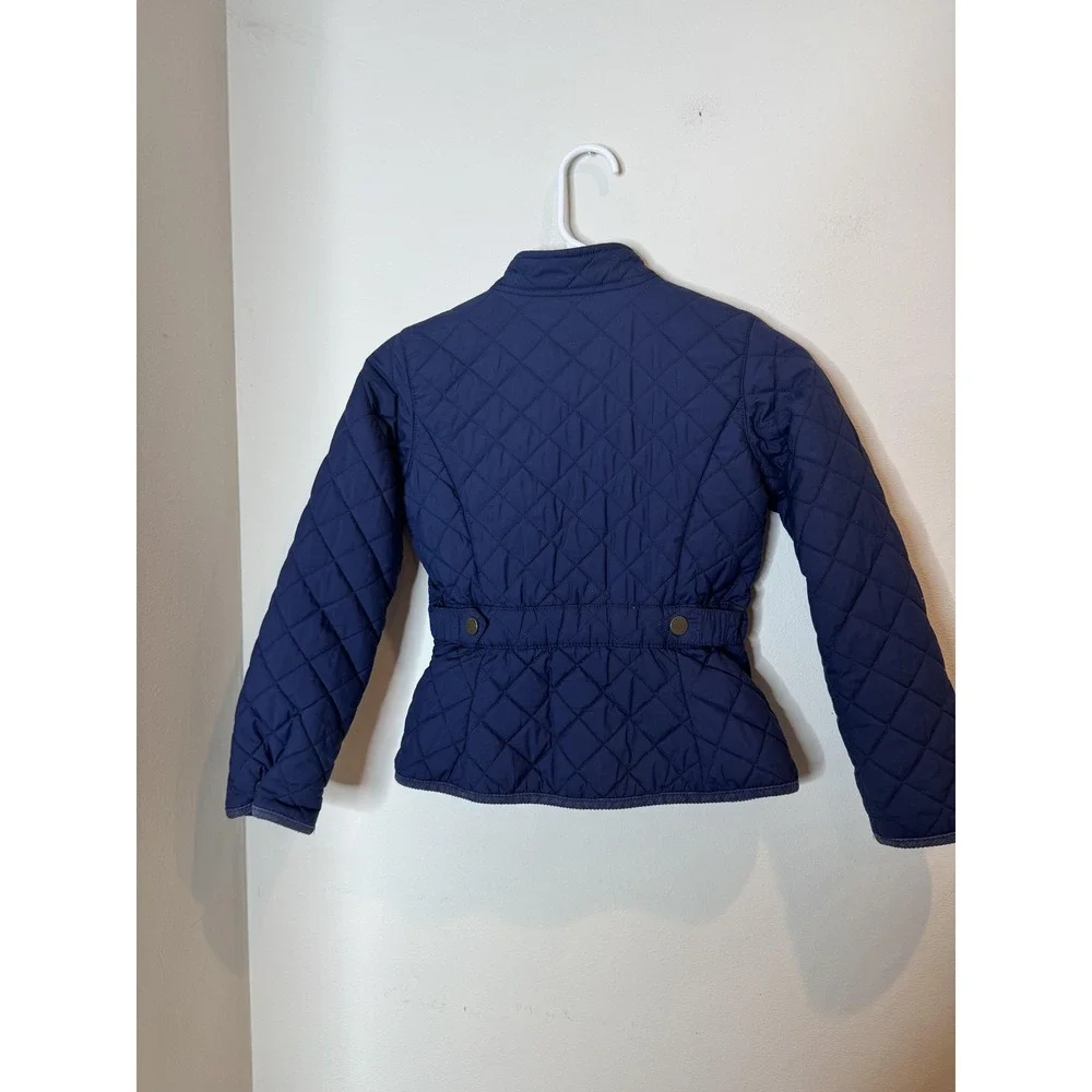 Ralph Lauren Jacket Girls‎ Small 7 Navy Blue Quilted Zip Riding Coat Outerwear